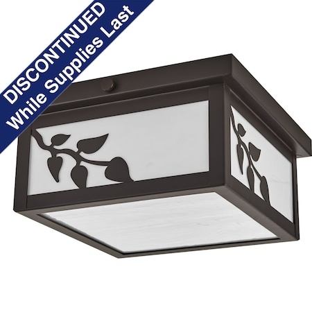 Progress Lighting Trellis Collection Antique Bronze Two-Light Outdoor Flush Mount P550057-020